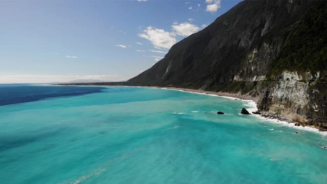 高空深蓝海悬崖海岸台湾台北HD 3视频素材