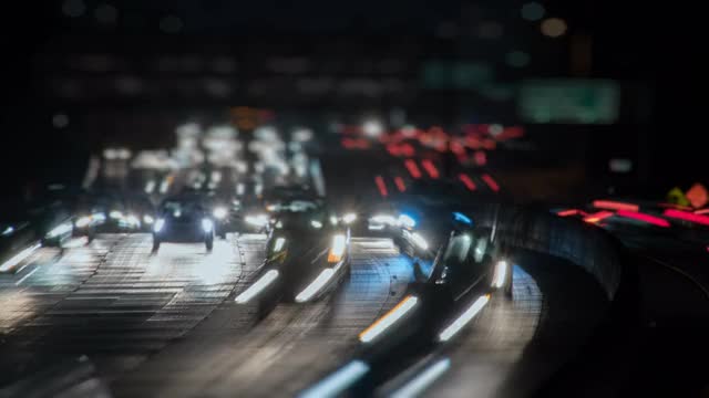 高速公路灯Tilt-shift视频素材