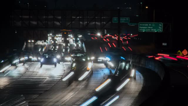 高速公路灯延时视频素材