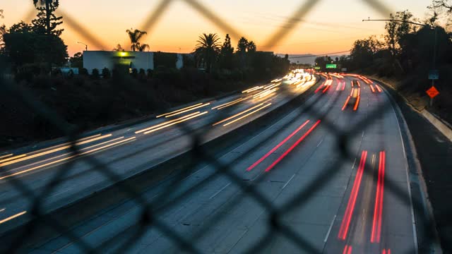 夕阳高速公路延时视频素材