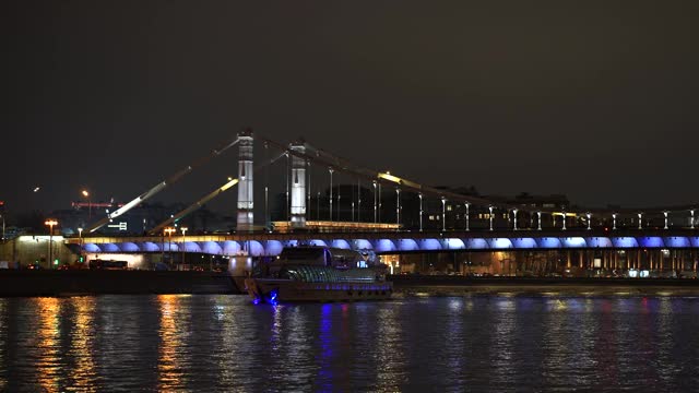 明亮的莫斯科城市夜景视频素材