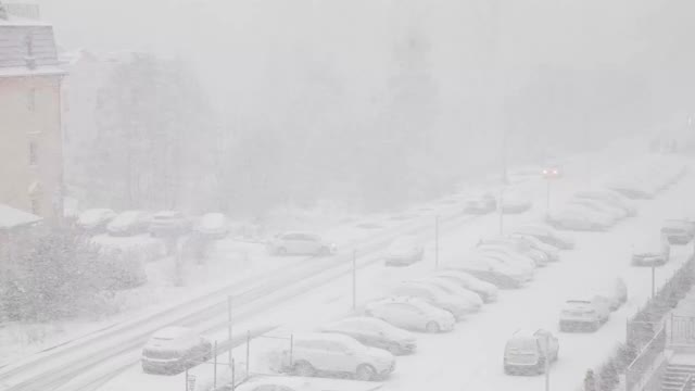 这个城市下大雪视频素材