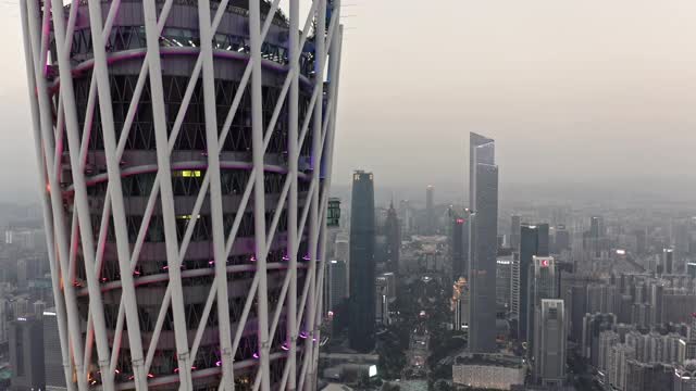 日落时分的广州天际线视频素材