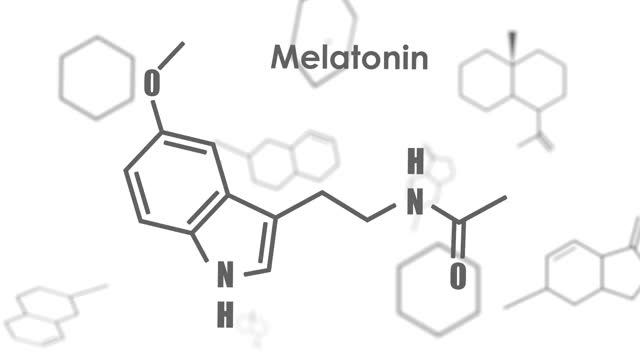 褪黑激素的荷尔蒙分子。视频素材