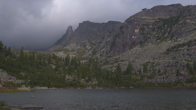 平静的湖，以山脉为背景视频素材