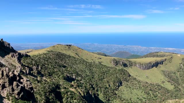 从Hallasan火山观看。韩国济州岛视频下载