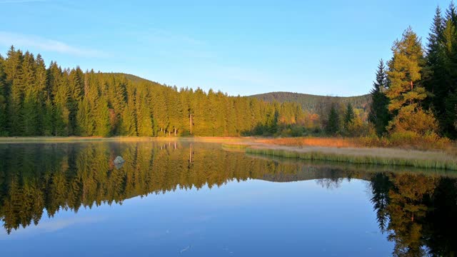 autumn的Schluchsee湖，Schluchsee, Schwarzwald, Baden-Wurttemberg，德国视频素材