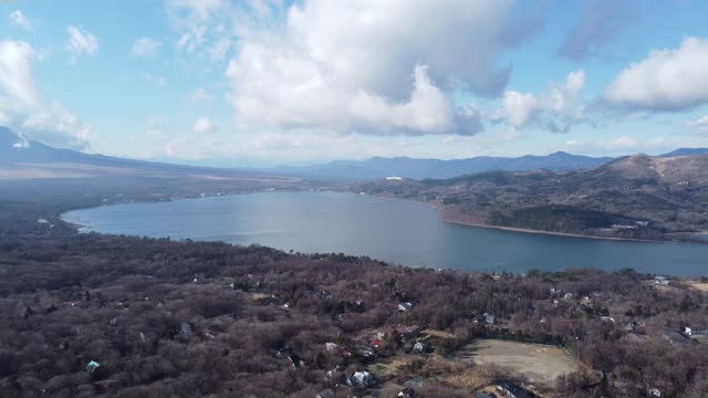 富士山天际线鸟瞰图视频素材