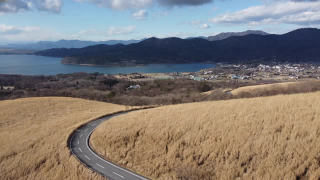 富士山天际线鸟瞰图视频素材