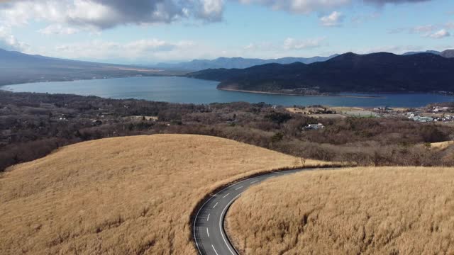 富士山天际线鸟瞰图视频素材