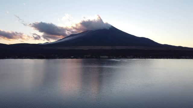 富士山天际线鸟瞰图视频素材