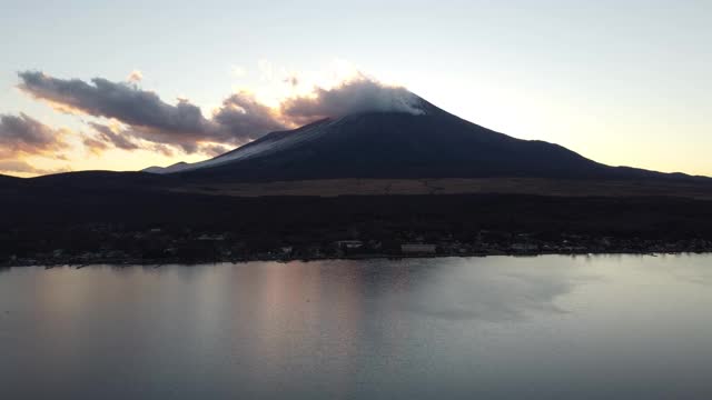 富士山天际线鸟瞰图视频素材