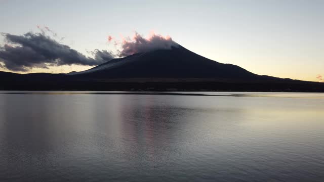 富士山天际线鸟瞰图视频素材