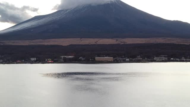 富士山天际线鸟瞰图视频素材