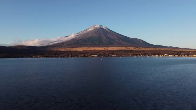 富士山天际线鸟瞰图视频素材