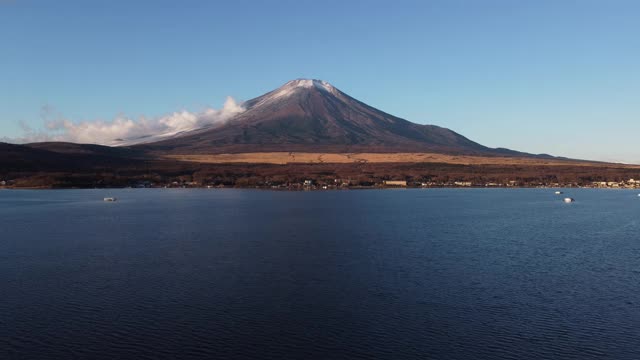 富士山天际线鸟瞰图视频素材