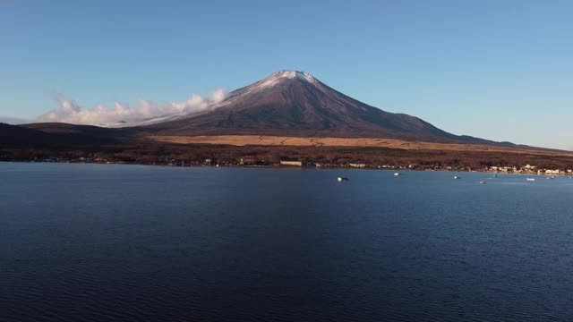 富士山天际线鸟瞰图视频素材