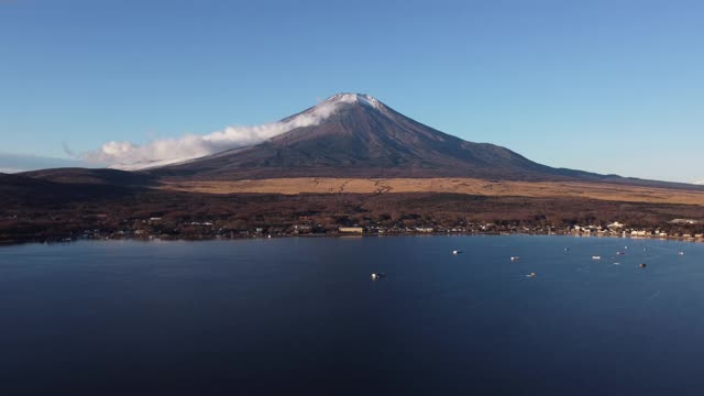 富士山天际线鸟瞰图视频素材