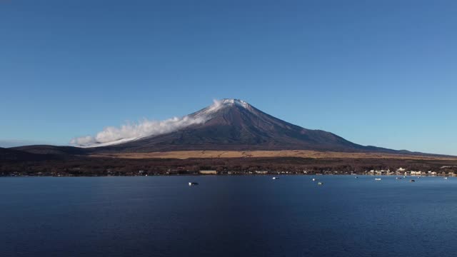 富士山天际线鸟瞰图视频素材