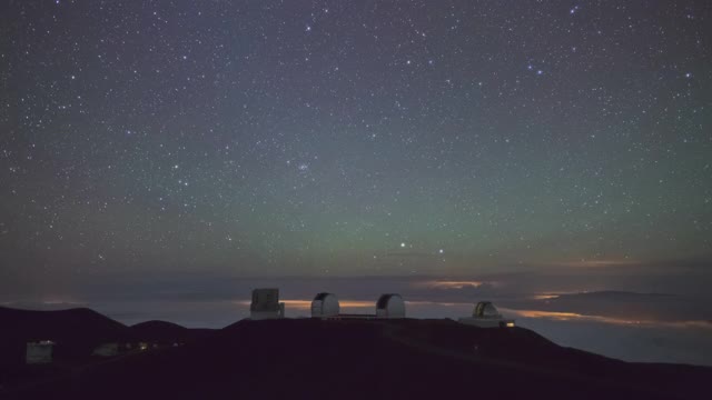 大岛-美国夏威夷莫纳克亚山莫纳克亚天文台的夜空视频素材