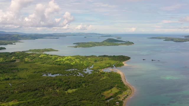 清晨海景，鸟瞰图。Caramoan群岛、菲律宾视频素材