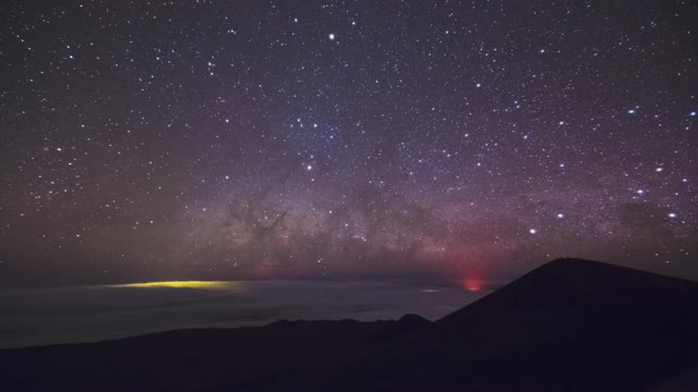 大岛-美国夏威夷莫纳克亚山的夜空视频素材