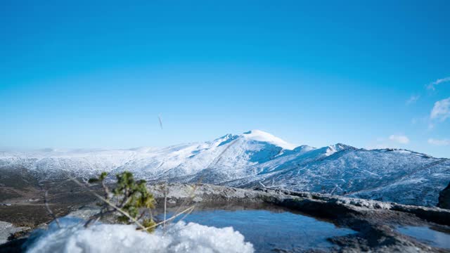 乌鲁达格雪山景观的时间流逝视频素材