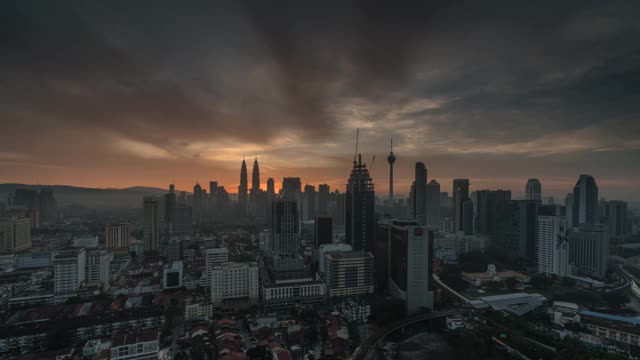 吉隆坡市中心日出时间的推移视频素材