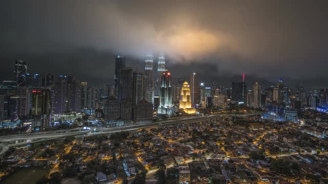 吉隆坡城的夜晚时间视频素材