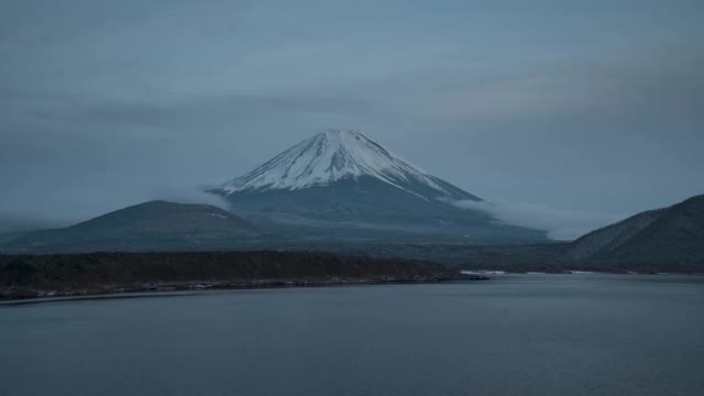 冬天的早晨富士山。视频素材