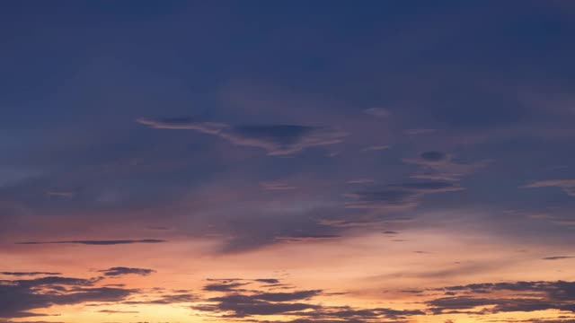 4 k时间流逝。美丽的天空与云彩日落背景，时间的摩天大楼，蓝天与云彩和太阳。视频素材