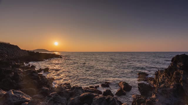 日落海景/济州岛，济州岛，韩国视频素材