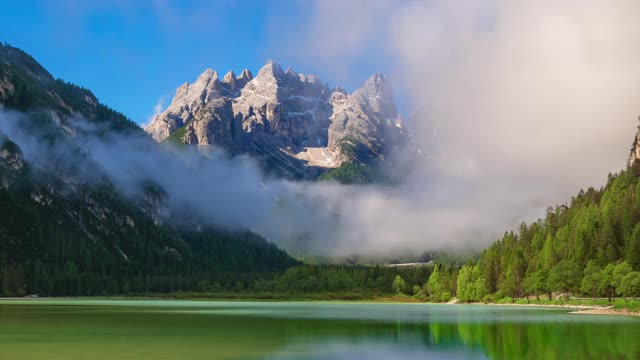 4K Timelapse Lago di Landro湖在Dolomites，南蒂罗尔，意大利，欧洲视频素材