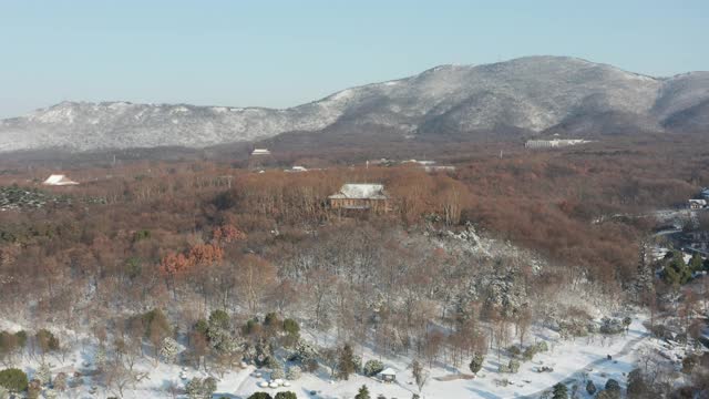 冬天的南京紫金山雪景视频素材