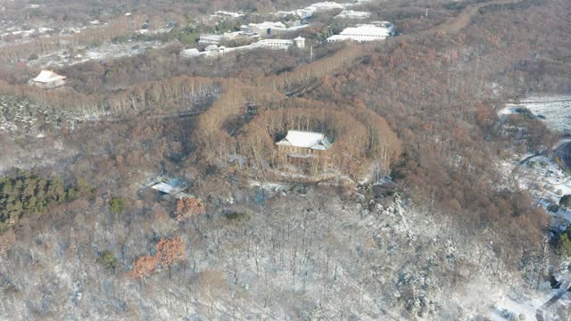 冬天的南京紫金山雪景视频素材