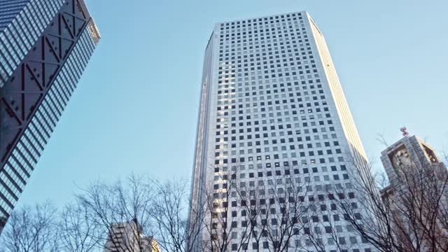 东京新宿西新宿摩天大楼街景视频素材