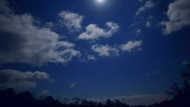 随着月亮变圆，夜晚天气变化，时间流逝视频素材