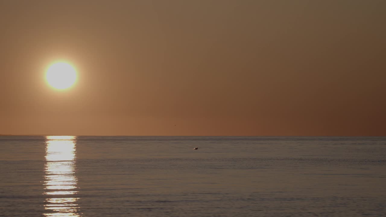 早晨的阳光照在海面上视频素材