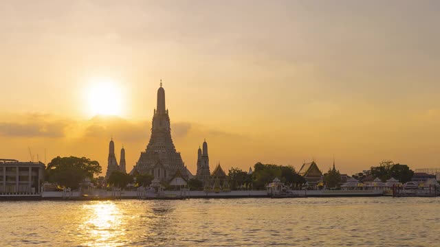 Wat Arun temple的时间流逝视频素材