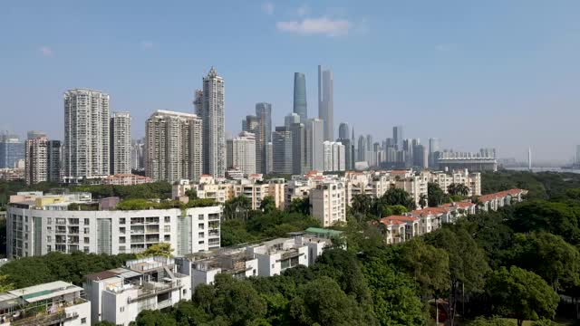 广州城市建筑景观鸟瞰图视频素材