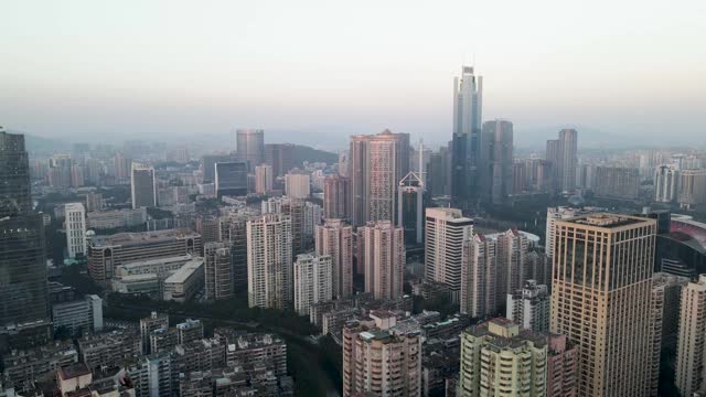 广州城市建筑景观天际线鸟瞰图视频素材