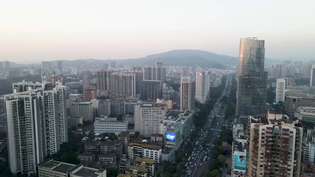 广州城市建筑景观天际线鸟瞰图视频素材