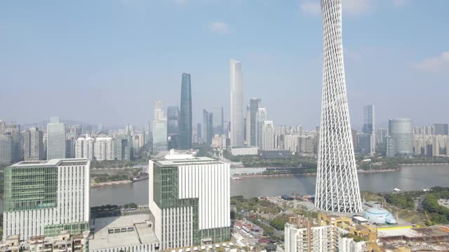 广州城市建筑景观鸟瞰图视频素材