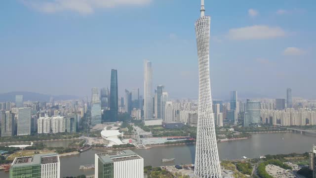 广州城市建筑景观鸟瞰图视频素材