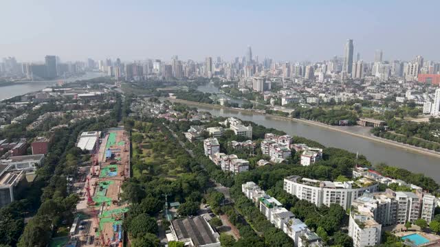 广州城市建筑景观鸟瞰图视频素材