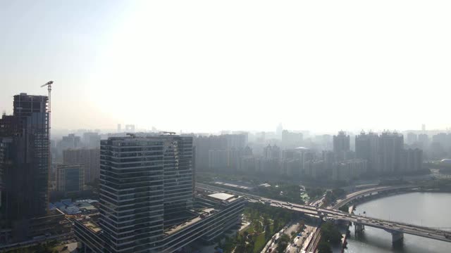 广州城市建筑景观天际线鸟瞰图视频素材