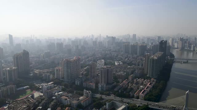 广州城市建筑景观鸟瞰图视频素材