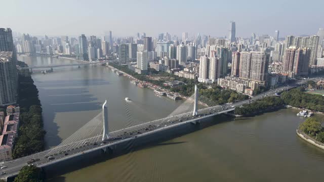 广州城市建筑景观鸟瞰图视频素材