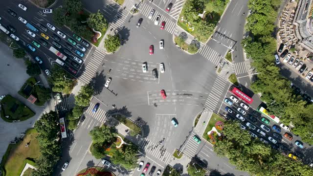 广州城市道路航拍图视频素材