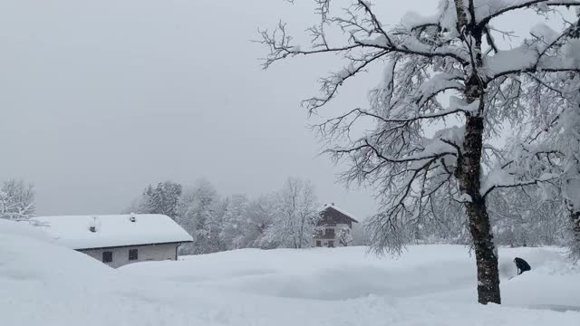 把家里的雪铲走视频素材